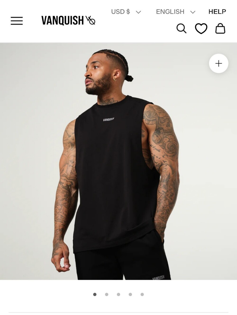Vanquish Essential Black Muscle Tank - Sleeveless Oversized Fit